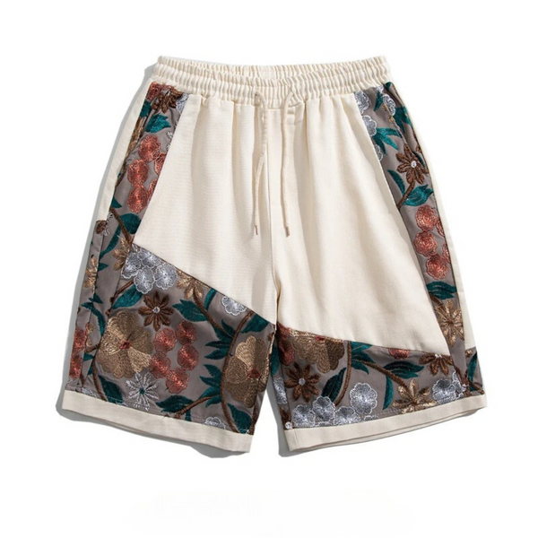 FLORAL EMBROIDERY SHORTS