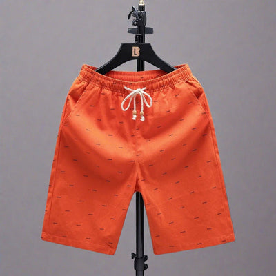 EMBROIDERED COTTON DRAWSTRING SHORTS