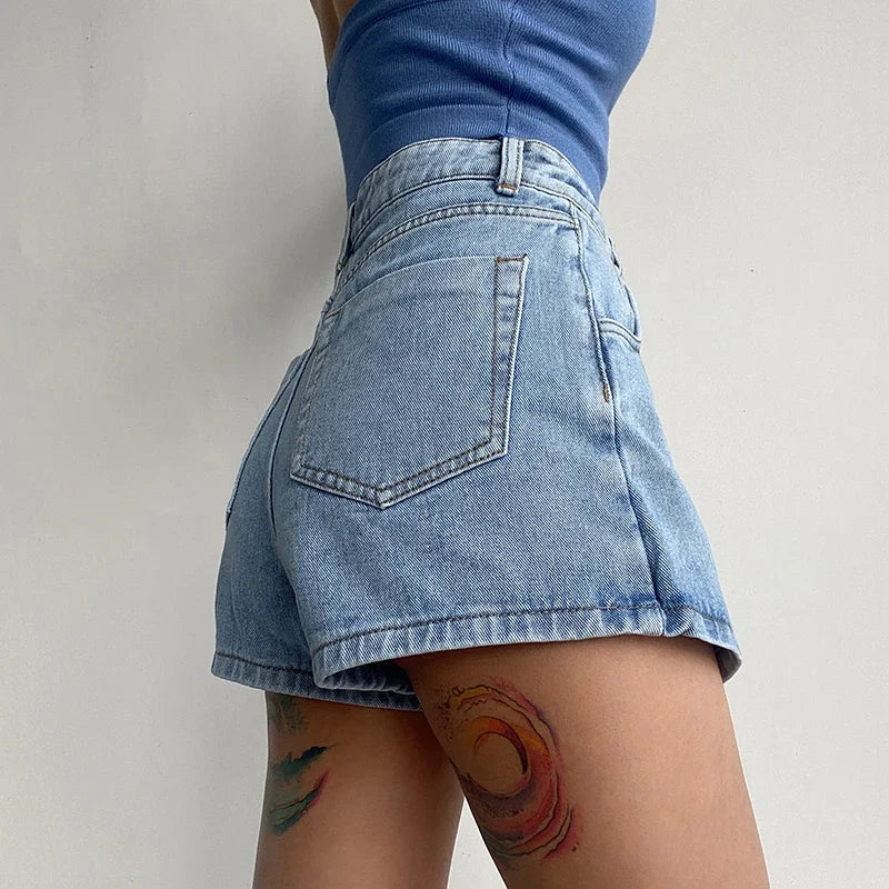 High-Waisted Denim Skirt