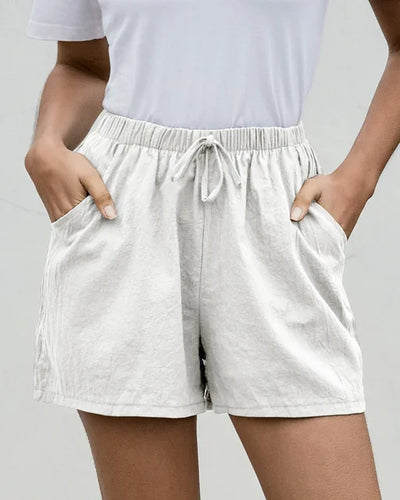 Linen High-Waist Shorts