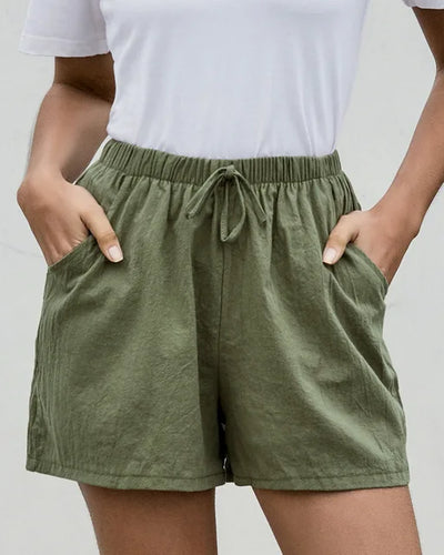 Linen High-Waist Shorts