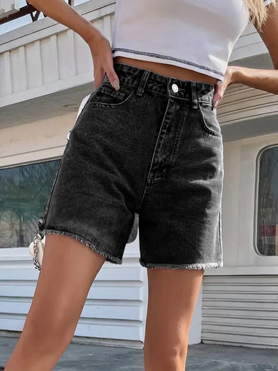 High-Waist Denim Shorts