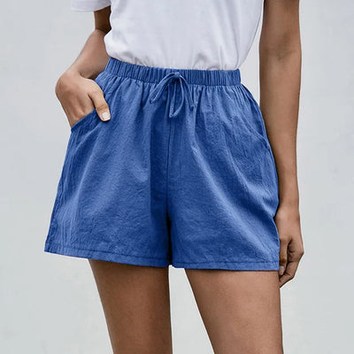 Linen High-Waist Shorts