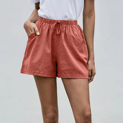 Linen High-Waist Shorts